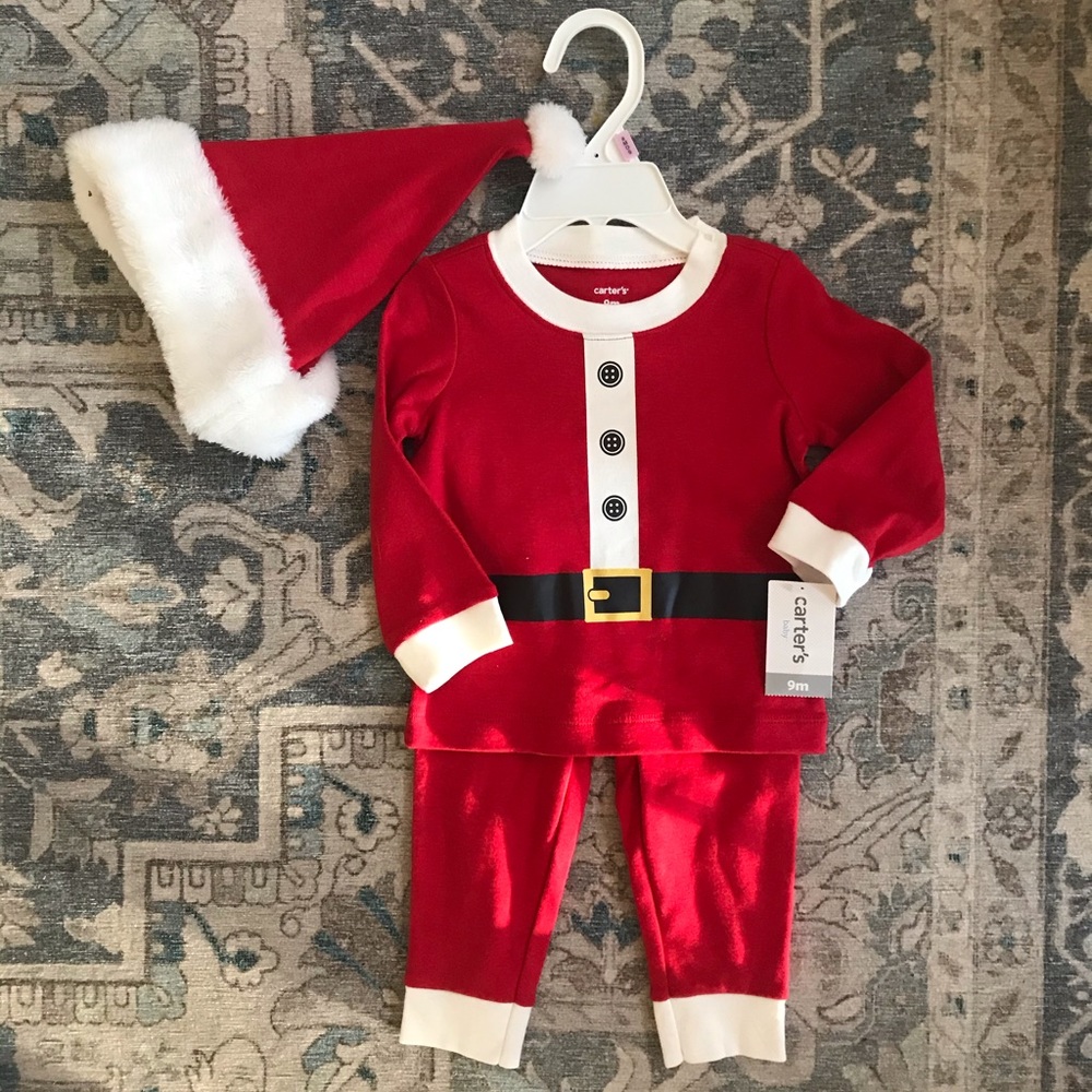 NEW 9M Santa 3 piece outfit